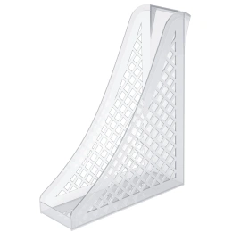 Лоток вертикальный для бумаг BRAUBERG ECO, 240х80х290 мм, сетчатый, прозрачный, 239016