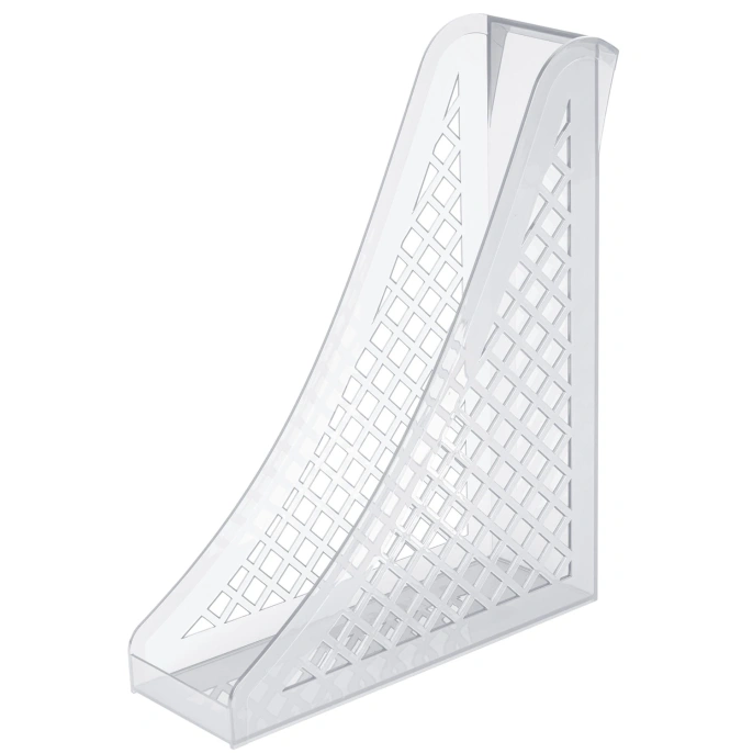 Лоток вертикальный для бумаг BRAUBERG ECO, 240х80х290 мм, сетчатый, прозрачный, 239016