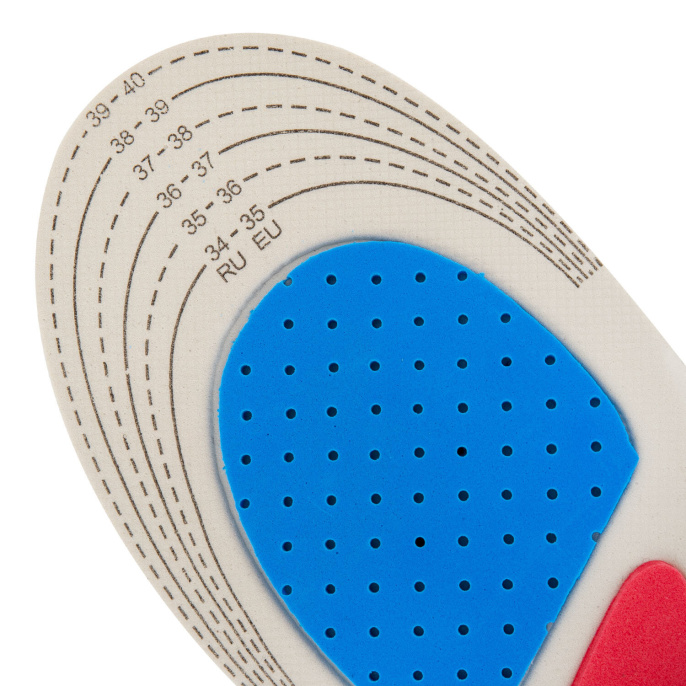 Стельки для обуви СПОРТИВНЫЕ, материал EVA SPORT, размер RU 34-39 / EU 35-40, с линиями выреза, SHEGRA (ШЕГРА), 700748