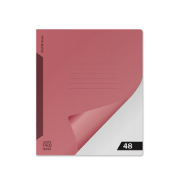 Тетрадь общая ученическая с пласт. обл. на скобе ErichKrause CoverProBook® Риф, текстура песок, коралловый, А5+, 48 л., клетка