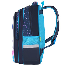 Рюкзак BRAUBERG KIDS FLOSSY, 2 отделения, 3 кармана, "Sky girl", 3D-панель, 40х28х18 см, 273179