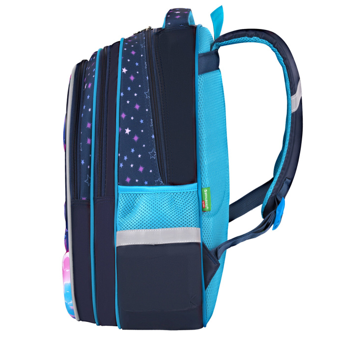 Рюкзак BRAUBERG KIDS FLOSSY, 2 отделения, 3 кармана, "Sky girl", 3D-панель, 40х28х18 см, 273179