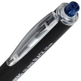 Ручка шариковая автоматическая BRAUBERG "OIL-BASE BLACK", СИНЯЯ, пишущий узел 0,5 мм, линия письма 0,35 мм, 144499