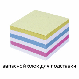 Блок для записей непроклеенный, 9х9х5 см, плотность 65 г/м2, цветной с белым, STAFF, 126365
