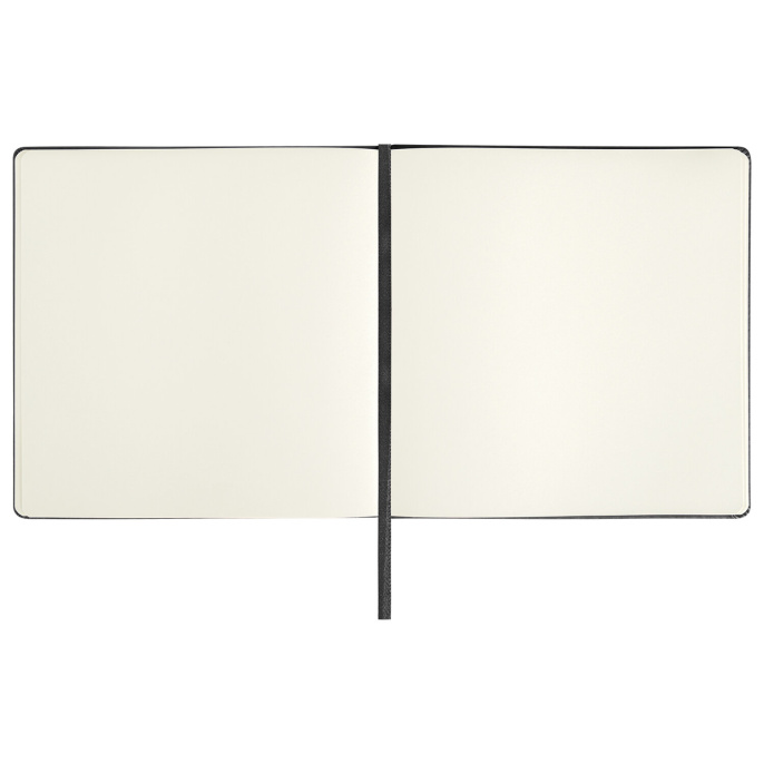 Скетчбук, слоновая кость 140 г/м2 200х200 мм, 80 л., КОЖЗАМ, резинка, BRAUBERG ART CLASSIC, черный, 113196