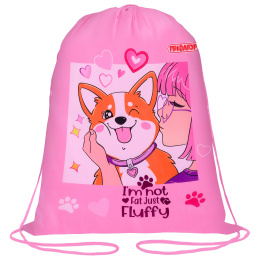 Пифагор аяқ киім сөмкесі, 1 бөлім, 42х34 см, "Fluffy akita", 272385