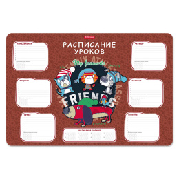 Расписание уроков пластиковое ErichKrause Искатели приключений, А3
