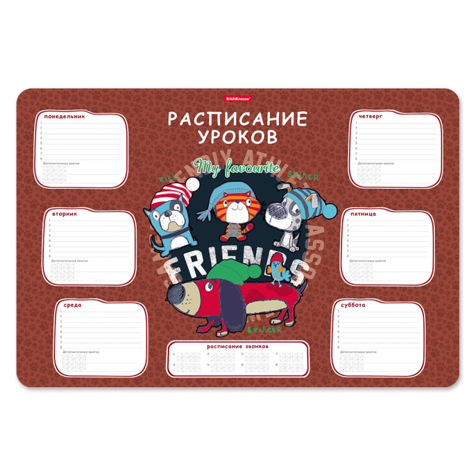 Расписание уроков пластиковое ErichKrause Искатели приключений, А3
