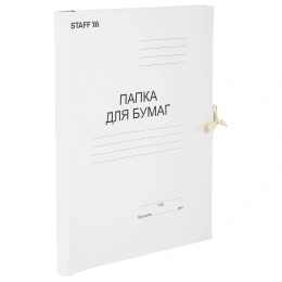 Папка для бумаг с завязками картонная STAFF, гарантированная плотность 220 г/м2, до 200 л., 126525