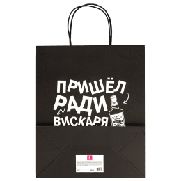 Пакет подарочный (1 штука) 26х13х32 см (L) "Man Funny Notes", ассорти, крафт, ЗОЛОТАЯ СКАЗКА, 700823