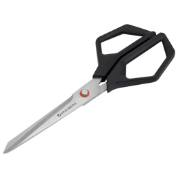 Ножницы BRAUBERG "Super black" 220 мм, черные, 3-сторонняя заточка, ручки из ABS-пластика, 238855