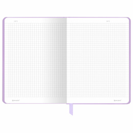 Блокнот с резинкой в клетку 96 л., А5 145х203 мм, твердая обложка, BRAUBERG, "Minimal", сиреневый, 116322