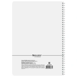 Тетрадь А4, 96 л., BRAUBERG, гребень, клетка, обложка картон, "CONTRACT", 400529