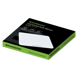 Весы напольные BRASSON FS-28С, 28*28 см, электронные, LED дисплей, до 180кг, стекло, белые, 458448