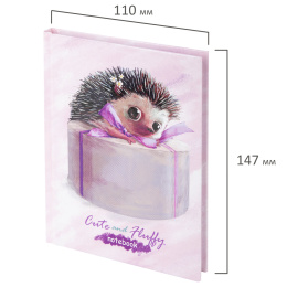Блокнот шағын ФОРМАТ (110х147 мм), А6, 80 л., қатты, тор, BRAUBERG KIDS, "кірпі", 114442