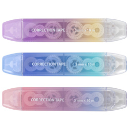 Корректирующая лента двусторонняя BRAUBERG "GRADE PASTEL", 5 мм x 10 м, корпус ассорти, блистер, 273025