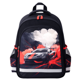 Рюкзак ПИФАГОР SCHOOL, 1 отделение, 3 кармана, "Revving car", 38x28х14 см, 274439