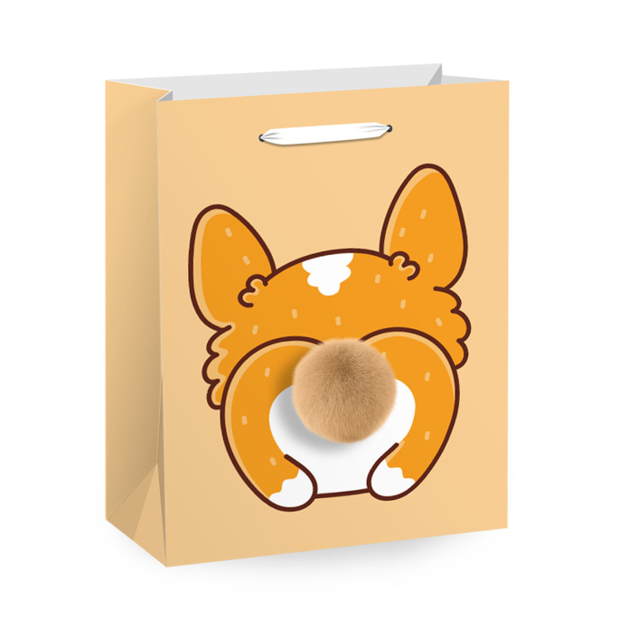 Пакет подарочный (1 штука) 18х10х23 см (M), "Corgi