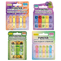 Бетбелгілер жабысқақ Z-FUNSTER (FUNSTER) "Ассорти", 45х12 мм, 100 дана, (5 түсті х 20 парақ), диспенсерде, 116705