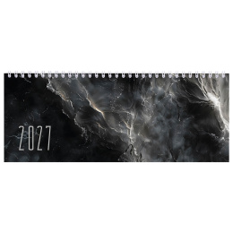 Планинг күні 2027 285х112 мм, STAFF, тарақ, картон мұқабасы, 64 парақ, "қара мәрмәр", 118706