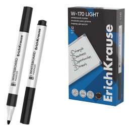Маркер для досок ErichKrause W-170-L, цвет чернил черный (в коробке по 12 шт.)