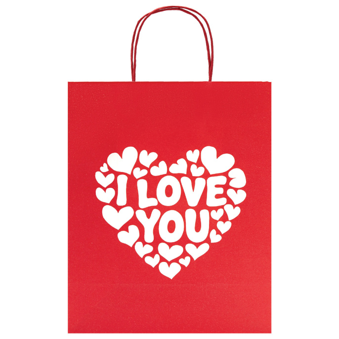 Пакет подарочный (1 штука) 26х13х32 см (L) "Love Kraft", крафт, ЗОЛОТАЯ СКАЗКА, 700843