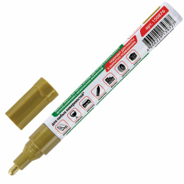 Маркер-лак бояуы (paint marker) 4 мм, алтын, КСИЛОЛСЫЗ (иіссіз), алюминий, BRAUBERG PROFESSIONAL, 150876