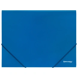 Папка на резинках А4 BRAUBERG UNIVERSAL, синяя, до 300 листов, 0,5 мм, 273037