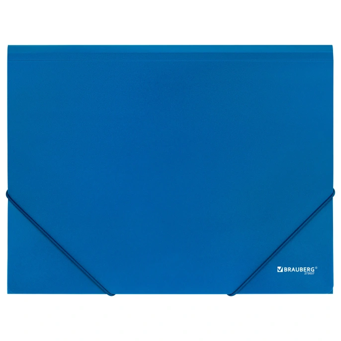 Папка на резинках А4 BRAUBERG UNIVERSAL, синяя, до 300 листов, 0,5 мм, 273037