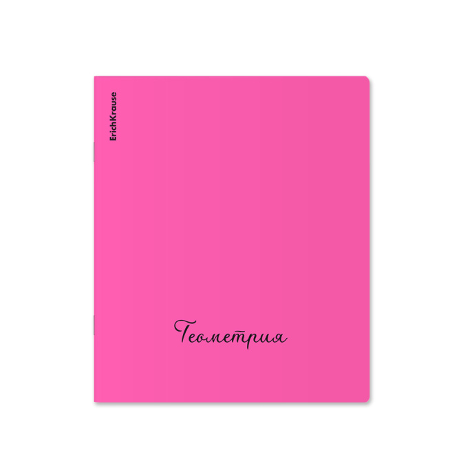 Тетрадь общая ученическая с пласт. обл. на скобе ErichKrause Неон, текстура песок, ассорти, Геометрия, 48 л., клетка