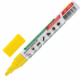 Маркер-лак бояуы (paint marker) 4 мм, сары, КСИЛОЛСЫЗ (иіссіз), алюминий, BRAUBERG PROFESSIONAL, 150872