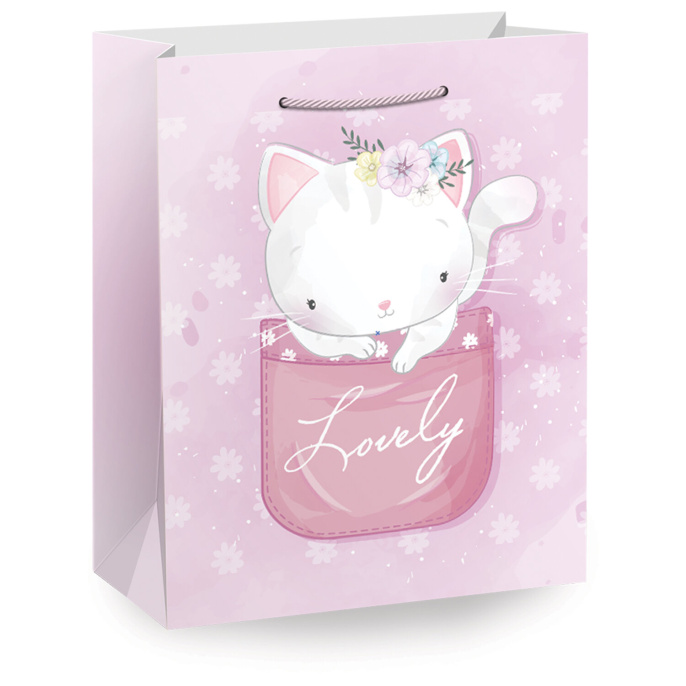 Пакет подарочный (1 штука) 26х13х32 см (L), "Lovely Animals", ассорти, глиттер, ЗОЛОТАЯ СКАЗКА, 700816