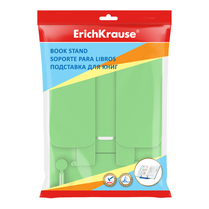 Подставка для книг пластиковая ErichKrause Непрозрачный неон, зеленый