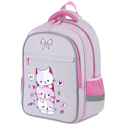 BRAUBERG FAVOUR рюкзактары, 2 бөлім, 3 қалта, "Fluffy kittens", 40х29х15 см, 271417