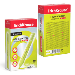 Маркер для выделения текста с жидкими чернилами ErichKrause VisioLine® V-14 Неон, цвет чернил желтый (в коробке по 10 шт.)