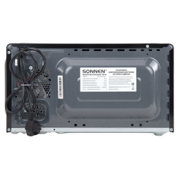 Микроволновая печь SONNEN MW2070BL-6MB, 20 л, 700 Вт, таймер, механическое управление, ручка, черная, 454983