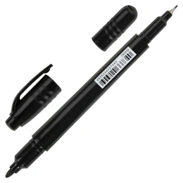 Тұрақты екі жақты brauberg DUO маркері, қара, 0,7/1 мм кеңестер, 152210