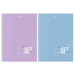Тетрадь А4, 96 л., BRAUBERG, гребень, клетка, матовая ламинация, "UltraTone" (микс в спайке), 405317