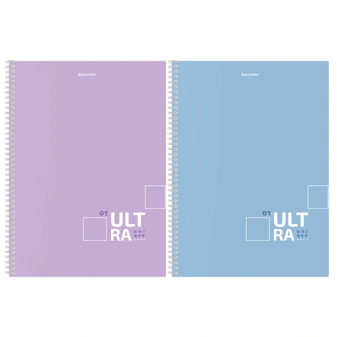 Тетрадь А4, 96 л., BRAUBERG, гребень, клетка, матовая ламинация, "UltraTone" (микс в спайке), 405317