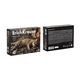 Гуашь ErichKrause үлкен қаланың мысықтары 12 түсті, әрқайсысы 20 мл (қорапта 12 дана)