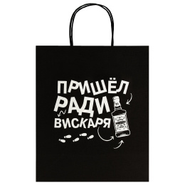 Пакет подарочный (1 штука) 26х13х32 см (L) "Man Funny Notes", ассорти, крафт, ЗОЛОТАЯ СКАЗКА, 700823