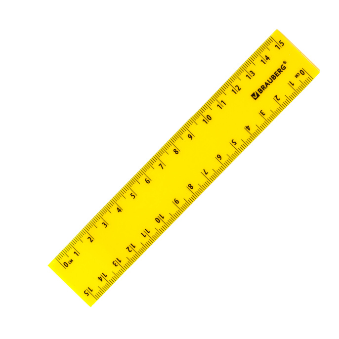 Линейки пластиковые 15, 20 см, неоновые, BRAUBERG, НАБОР 2 штуки, непрозрачные, европодвес, 210887