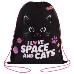 Мешок для обуви ПИФАГОР, 1 отделение, 42х34 см, "Dark kitten", 273419