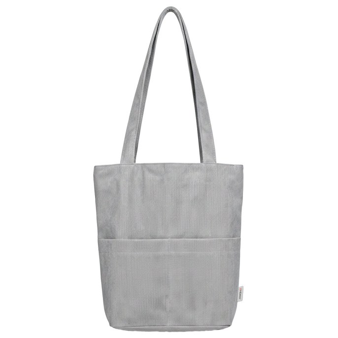 Сумка шоппер HEIKKI (ХЕЙКИ), вельвет, 2 кармана, подкладка, 36х36х10 см, Gray, 274654