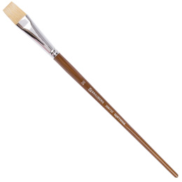 Кисть художественная профессиональная BRAUBERG ART CLASSIC, щетина, плоская, № 20, длинная ручка