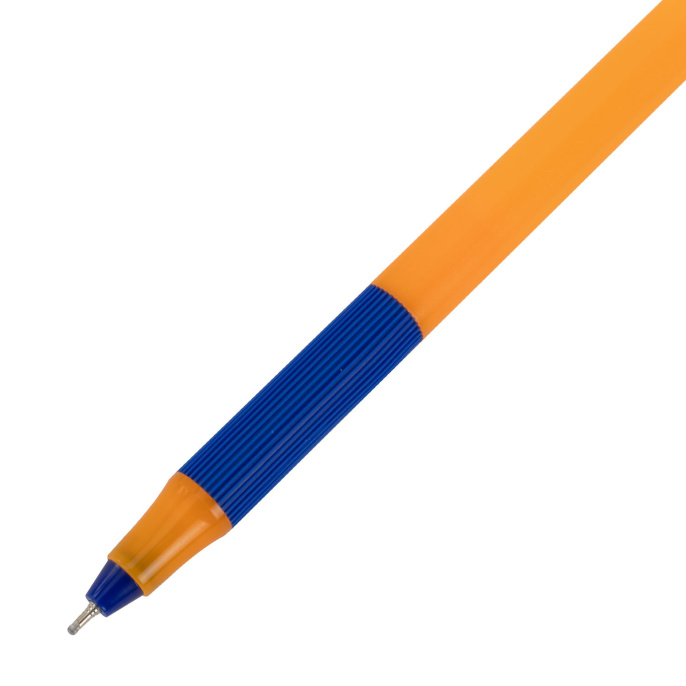 Ручка шариковая с грипом BRAUBERG "i-STICK POINT ORANGE", СИНЯЯ, пишущий узел 0,7 мм, линия письма 0,35 мм, 144386