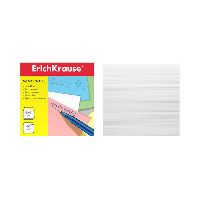 Бумага для заметок ErichKrause, 90x90x90 мм, белый