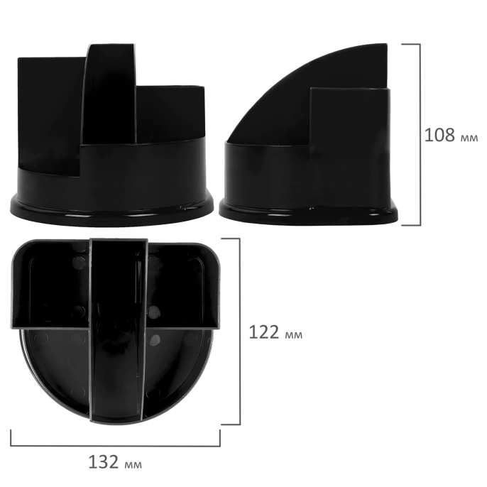 BRAUBERG style ұйымдастырушы стенді, 5 бөлім, 132х122х108 мм, қара, 238096