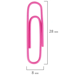Скрепки EXTRA BRAUBERG 28 мм цветные 100 штук, 271313