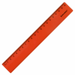 Линейка пластиковая 20 см BRAUBERG "FRUITY", тонированная, ассорти, 210766